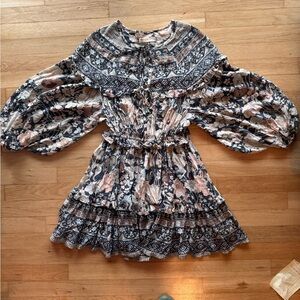 Spell Floral Patterned Dress with Tie Detail